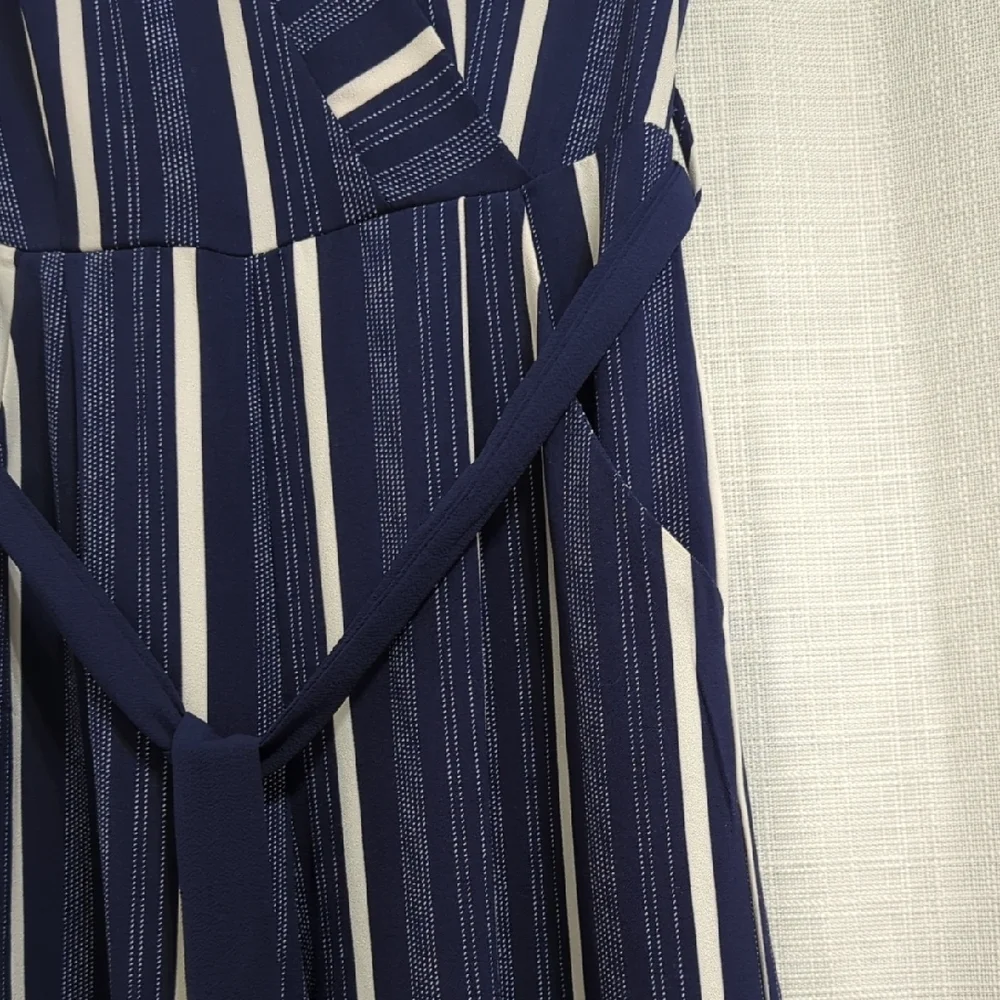 Monteau - Striped Navy Jumpsuit - Size XS - Picture 8 of 16